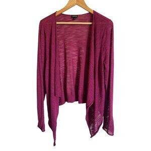 TORRID 1X Burgundy Raspberry Pink Open Cardigan Long Sleeve Rayon Blend